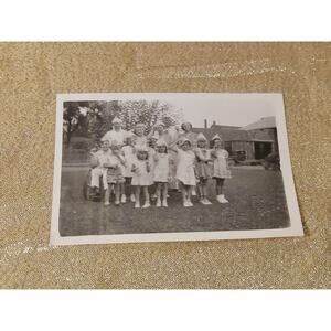 1930s Photo Children's Birthday Party, Polio Boy Wheelchair, Party Hats Dress